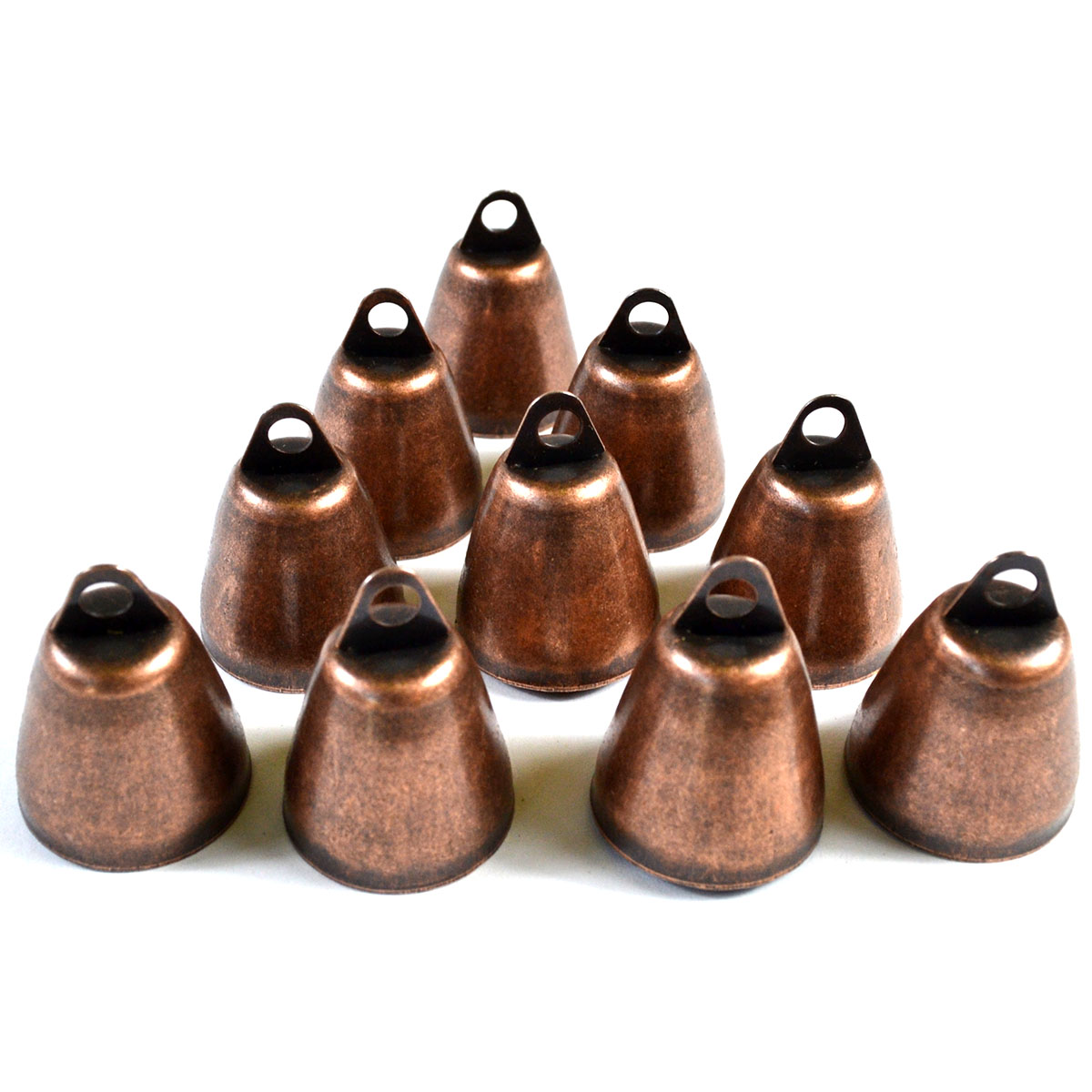 (set of 10)  1 1/4" Copper colored aluminum Bell