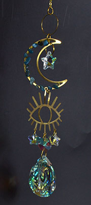16"  Evil Eye Crescent sun catcher