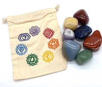 (set of 7) 7 Chakra tumbled stones