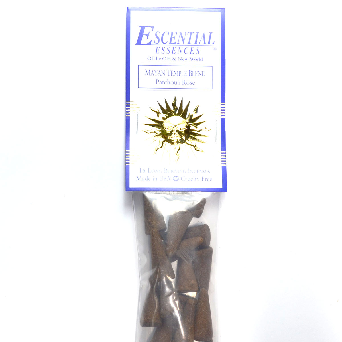 16/pk Mayan Temple escential essences incense cones