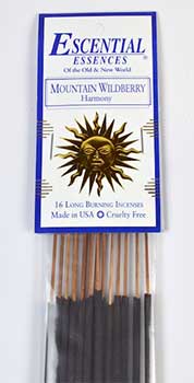 16/pk Mountain Wildberry essential essences incense sticks