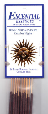16/pk Royal African Violet escential essences incense sticks