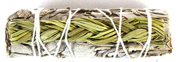 4" White Sage & Sweetgrass smudge stick