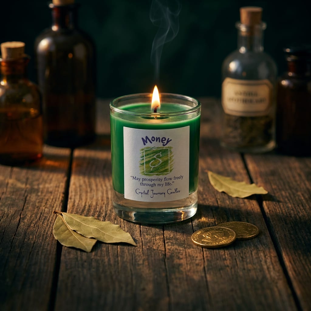 Money soy votive candle